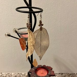 Gold leaf earings